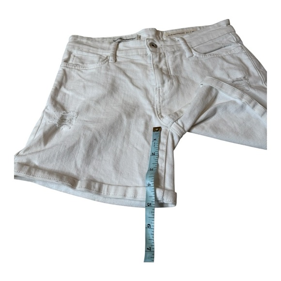 Pilcro And The Letterpress White Slim Boyfriend Rolled Cuff Denim Short Size 25 - Picture 4 of 9
